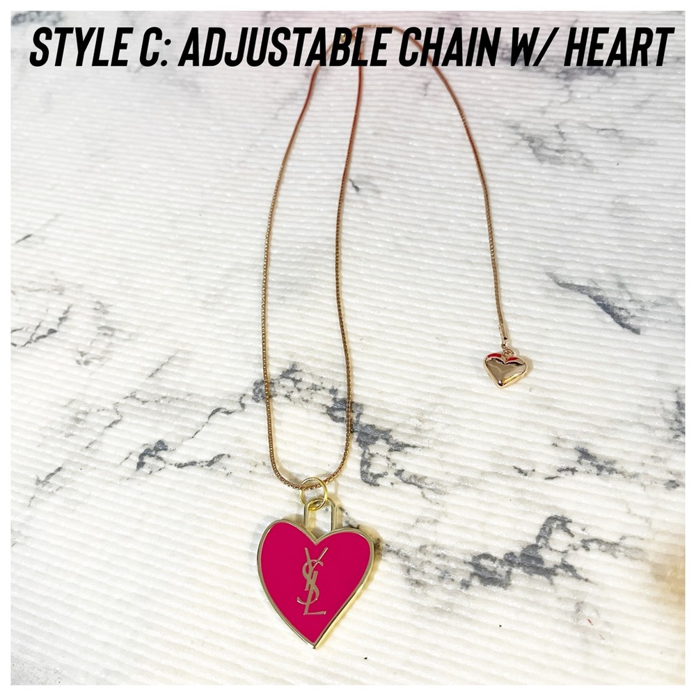 YSL Beauty Pink Heart Necklace & Pouch (Pendant is the Zipper Pull) - Picture 10 of 17